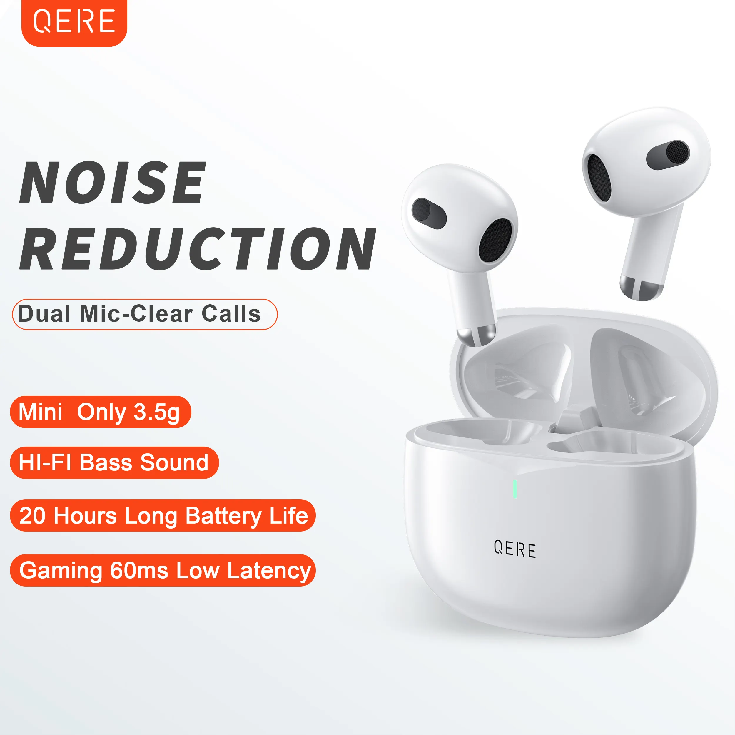 Livraison depuis les États-Unis QERE Wireless True Stereo Waterproof Noise Cancelling In Ear TWS Headset Earbuds Wireless Earphones Headphones