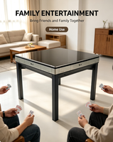 Table de Mahjong Automatique avec Plateau en Verre Trempé, Style Table à Manger, Machine de Mahjong pour la Maison et les Clubs