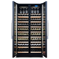 Réfrigérateur à boissons à double porte, réfrigérateur à vin, étagères réglables, contrôle de la température par écran tactile, contrôle de l'humidité, réfrigération