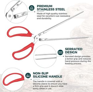 Outil d'alimentation extra long pour serpents, <span class=keywords><strong>pince</strong></span> à alimenter les lézards en acier inoxydable avec pointes dentelées pour reptiles - Product Image 4