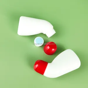 Botol plastik PET 50ml, dengan tutup sekrup atas spons, wadah obat cair kosong kemasan, perawatan permukaan pencetakan