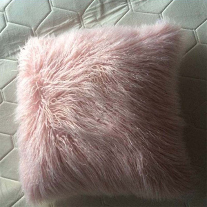 Cuscino Quadrato <span class=keywords><strong>40x40</strong></span> in Pelliccia di Pecora Tibetana Bianca per Neonati, Cuscino Mongolo con Pelliccia Lunga e Riccia - Product Image 5