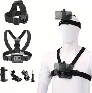 Kit Combo 7-<span class=keywords><strong>en</strong></span>-1 Mains Libres : Support de Téléphone à Fixation Tête/Poitrine et Kit Vlogging pour Enregistrement Vidéo Téléphone/Caméra GoPro - Product Image 3
