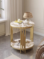 Table d'appoint ronde de luxe léger, table d'angle de salon, table basse simple et moderne pour balcon