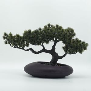 H468 Bonsaï de pin d'accueil amélioré, ornement de paysage décoratif d'inspiration zen chinoise, bonsaï de pin simulé pour bureau intérieur - Product Image 3