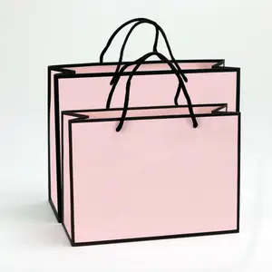 럭셔리 사용자 정의 로고 인쇄 Victorias 비밀 핑크 가방 부티크 의류 선물 가방 쇼핑 포장 종이 가방 핸들