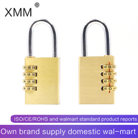 Cadenas à combinaison réinitialisable XMM-8045 à 4 chiffres en laiton, robuste, pour casier de gym, bagages et armoire de sécurité
