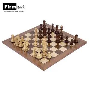 कस्टम लक्जरी आउटडोर chessman बिसात लकड़ी शतरंज बोर्ड खेल के साथ सेट