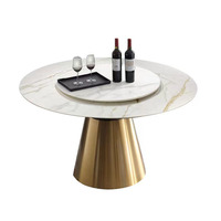 Piédestal en laiton antique de forme ronde pied de table à manger en métal Pata De Mesa