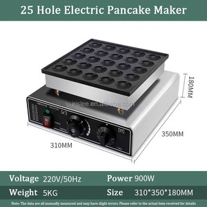 Thương mại 25 lỗ Hà Lan poffertjes Nướng Mini Pancake máy điện Pancake Maker Muffin griller máy với CE - Product Image 3