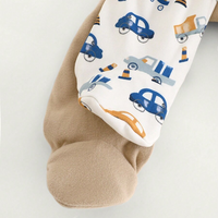 Combinaison en fibre de bambou biologique, nouveau design, pour nouveau-nés et tout-petits, vêtements de bébé basiques, manches longues, fermeture éclair