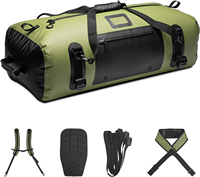 Sac de voyage étanche en PVC 80L pour moto, kayak, rafting et escalade - Sac à dos étanche avec poches zippées et rembourrage