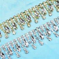 Goutte d'eau diamant frange strass garniture bijoux à bricoler soi-même vêtements accessoires chapeaux taille chaîne cheval oeil cristal gland chaîne