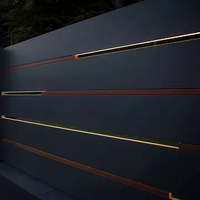 Portail coulissant de luxe en aluminium pour mur de clôture de propriété avec éclairage, design Guangdong