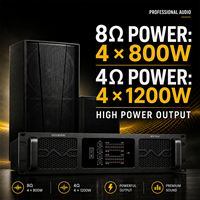 Nuevo Amplificador de Potencia Profesional 2U 4*1200W Clase H Estéreo de Alta Potencia, Sistema de Audio Profesional de 4 Canales