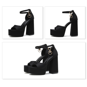 Hot Selling Night Club High Heels 2023 New Summer High Water Platform Thick Heel <b>Slip</b>-on High Heel Sandals - Product Image 6