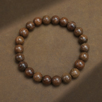Mala-Perlen-Armband 13,8mm Gebets- und Meditations-Sandelholz Elastisches Armband-Set für Männer und Frauen Gebetsperlen zum Meditieren