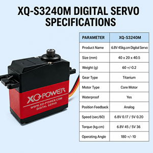 Nuevo Servomotor XQ POWER XQ-S3240M 2026 de Alto Torque 40KG.CM, <span class=keywords><strong>Servo</strong></span> Digital Programable con Retroalimentación de Posición Analógica para Robots y <span class=keywords><strong>RC</strong></span> - Product Image 5
