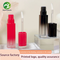 Nouveaux tubes de gloss à lèvres vides haut de gamme de 4 ml, dégradé transparent, emballage personnalisé pour huile à lèvres, vente en gros