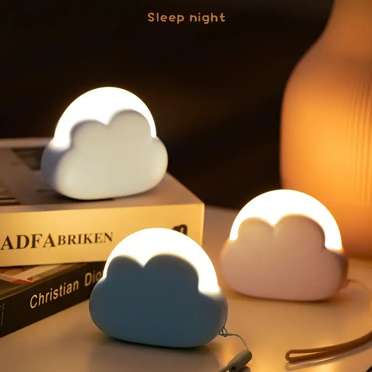 Yeni varış bulut yaratıcı hediye kablosuz USB Mini gece lambası sevimli bulut şekli LED gece lambası yatak odası için bebek çocuk