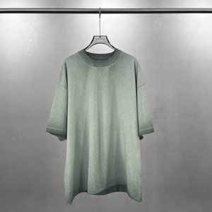 Camisetas con efecto desgastado por el sol, con dobladillo sin rematar, hombros caídos, estilo oversize, personalizadas, al por mayor, fabricante de camisetas - Product Image 4