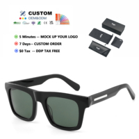 Lunettes de soleil de luxe personnalisées de créateur 2026 – Lunettes de soleil polarisées d'extérieur, grandes, carrées, unisexes en acétate