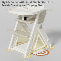 Chaise haute pour bébé en HDPE de qualité alimentaire personnalisée, cadre triangulaire stable, pliable, avec rangement