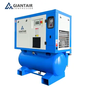 Compresor de aire de tornillo GIANTAIR profesional todo en uno 220V/380V/415V en 8/10 Bar con secador de aire y tanque