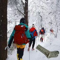 Chaussettes de ski et de randonnée en laine tricotée à double aiguille côtelées pour l'hiver en plein air, pour jeunes et adultes