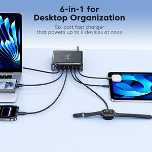 <span class=keywords><strong>Chargeur</strong></span> rapide Toocki 240W GaN 6 ports USB-C USB-A avec câble d'extension et moniteur intelligent pour appareils MacBook Samsung Xiaomi - Product Image 3