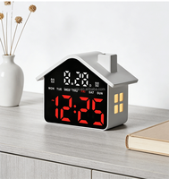 Reloj Despertador LED con Forma de Casa Mood Home, Luz Nocturna con Atenuación Automática, Visualización de Fecha y Día de la Semana