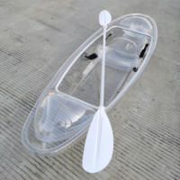 Bateau en PC transparent haute résistance de 6 mm, 2 personnes, capacité de charge de 200 kg, embarcation de sport nautique d'extérieur
