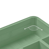 Organisateur de tiroirs en bambou pour ustensiles de cuisine Grand plateau de rangement pour couverts et couverts