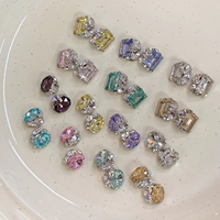 Décoration d'ongle de boule de diamant finie transparente de luxe K9 Support sans fond Long Pile droite Rock Candy Nail Rhinestones