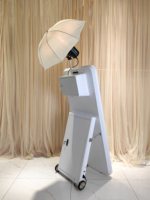 Cabina de Fotos Portátil Plegable con Espejo Mágico, Monitor Táctil Interactivo de 32 Pulgadas y Ruedas para Selfies de Boda