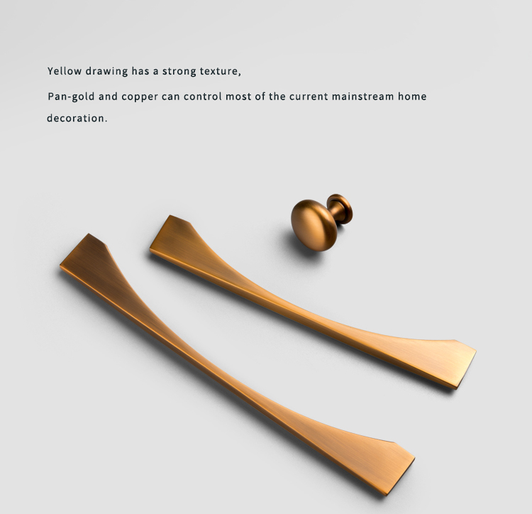 EADER Nordic modern simple light luxury cabinet handle yellow ancient copper aesthetic design drawer handle hardware