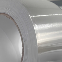 Ruban adhésif en aluminium conducteur 60µm pour conduites industrielles CVC, en feuille d'aluminium pur argenté, ignifuge et étanche aux solvants