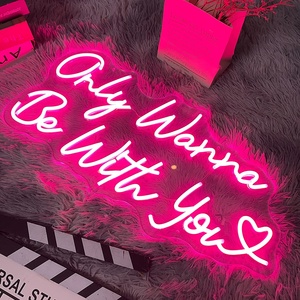 ป้ายนีออนแต่งงานแค่อยากอยู่กับคุณด้วยหัวใจ Led ตกแต่งปาร์ตี้ไฟนีออนสีชมพูสำหรับตกแต่งผนัง - Product Image 4