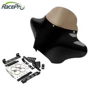 Parabrisas de carenado delantero de ala de murciélago para motocicleta RACEPRO apto para <span class=keywords><strong>Harley</strong></span> Softail Deluxe Fatboy Heritage Classic Yamaha V Star <span class=keywords><strong>1100</strong></span> 650 - Product Image 3