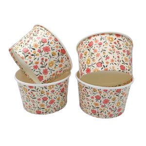 Custom Logo Printed White Environmentally Friendly Recyclable Frozen Yogurt Packaging Bowl Container Ice Cream Paper <b>Cup</b> - Product Image 1