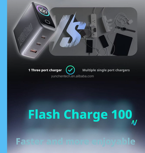 Nouvelle station de charge rapide multi-ports multifonctionnelle certifiée haute qualité avec intelligence artificielle pour <span class=keywords><strong>iPhone</strong></span> et ordinateur portable 100W GaN 45W - Product Image 6