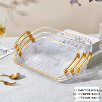 Ensemble de plateaux de service transparents en plastique, 3 pièces, pour fruits, exquis, pour le Ramadan