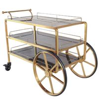 Chariot de service de boissons de nourriture d'équipement d'hôtel personnalisable Chariot européen unique de vin d'hôtel de style 3 rangées