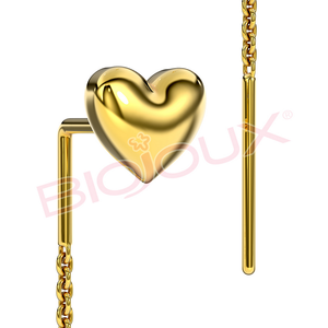 Pendientes de Corazón de Acero Inoxidable Chapados en Oro de 50 mm Grace para Mujer, Modernos, Hipoalergénicos, para Fiestas - Product Image 1
