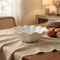 Bol à salade en mélamine de haute qualité, grand bol de service, vaisselle de buffet, durable, bol en mélamine unique en forme de fleur