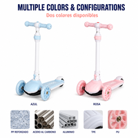 Trottinette pour enfants à 3 roues, hauteur réglable, guidon en T, roues en PU, plateau renforcé en PP, trottinette pour garçons et filles