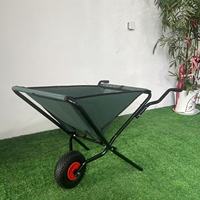 Chariot utilitaire pliable à une roue, chariot de jardin à cadre en fer, chariot à feuilles, chariot à main pour le nettoyage des parcs et des routes