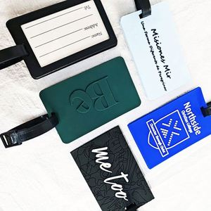 Étiquettes de bagages personnalisées en silicone 2D 3D, porte-passeport, étiquettes de nom de bagages en PVC souple - Product Image 6