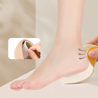 YNBG T1 Coussinets de talon légers avec logo arrière, doublure antidérapante pour chaussures avec coussinets de talon en silicone et patchs de soin, Noir Abricot