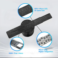 20cm pequeño ventilador de escritorio 3D holograma pantalla negocios publicidad Logo luz lámpara holográfica proyector recargable